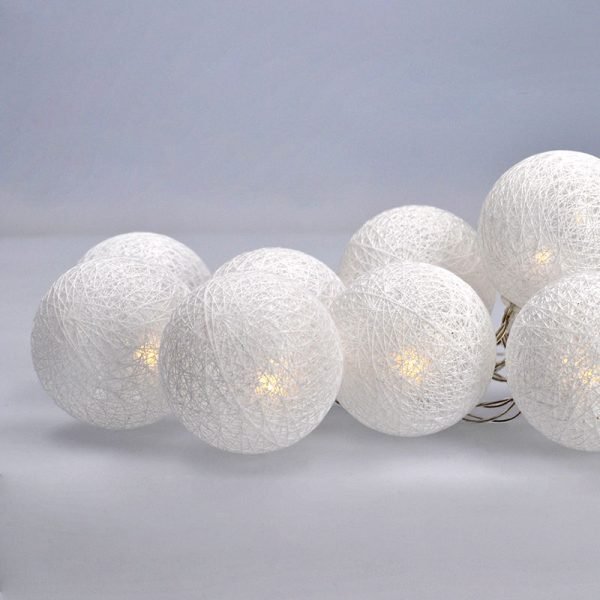 Solight LED reťaz vianočné gule bavlnené, 10LED, 1m, 2x AA, IP20 - Image 6