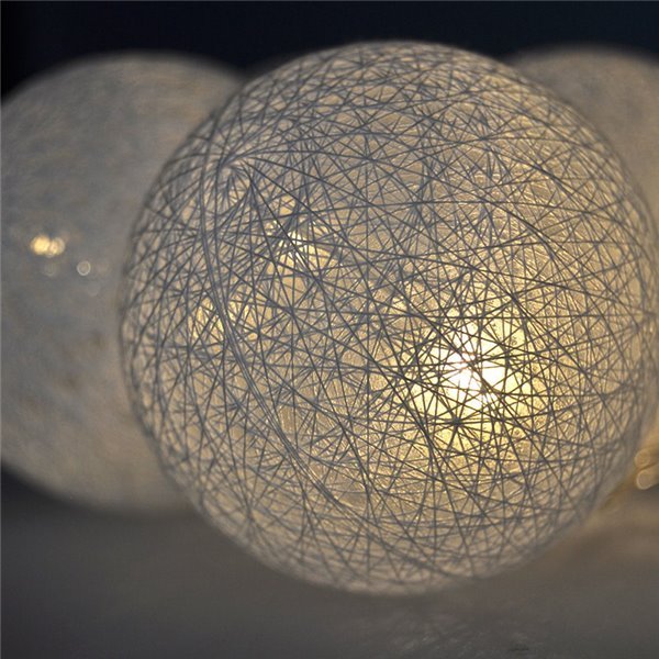 Solight LED reťaz vianočné gule bavlnené, 10LED, 1m, 2x AA, IP20 - Image 3