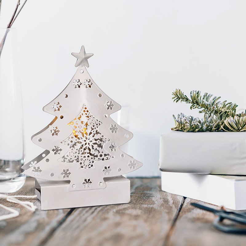 Solight LED kovový vianočný stromček, 2x AA - Image 4