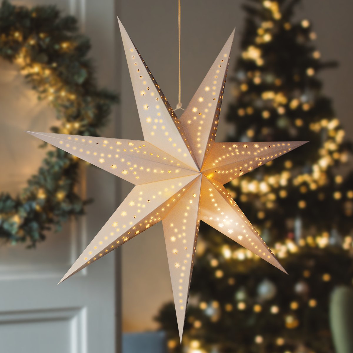 Solight LED vianočná hviezda, závesná, 60cm, 20x LED, časovač, 2x AA - Image 4
