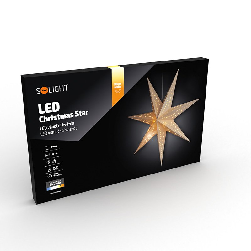 Solight LED vianočná hviezda, závesná, 60cm, 20x LED, časovač, 2x AA - Image 10