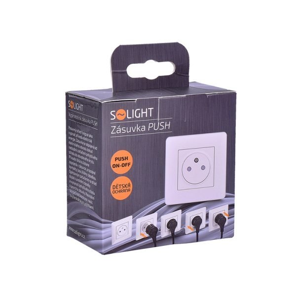 Solight zásuvka Slim PUSH, bezpečnostný posuvný stred, biela - Image 7