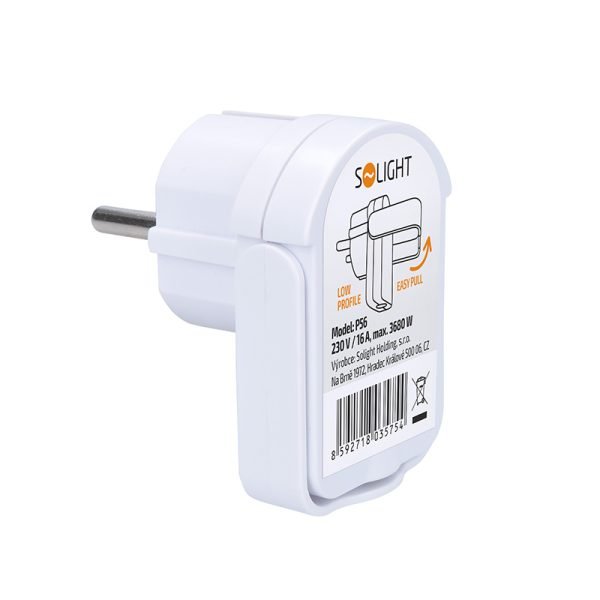 Solight zástrčka uhlová, nízky profil od steny, IP20, biela - Image 10