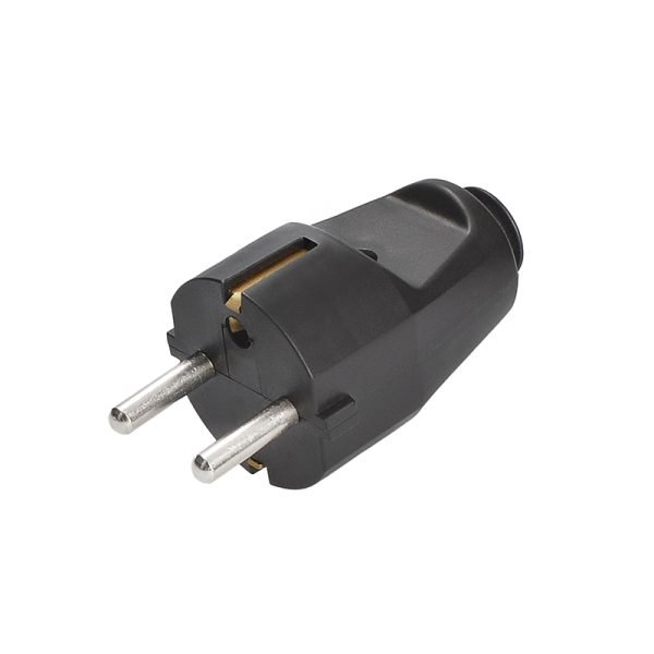 Solight zástrčka priama, IP20, čierna