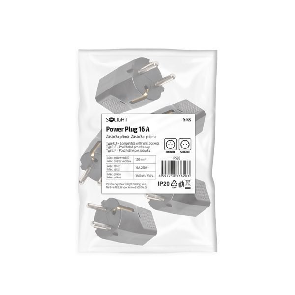 Solight zástrčka priama, IP20, čierna - Image 7