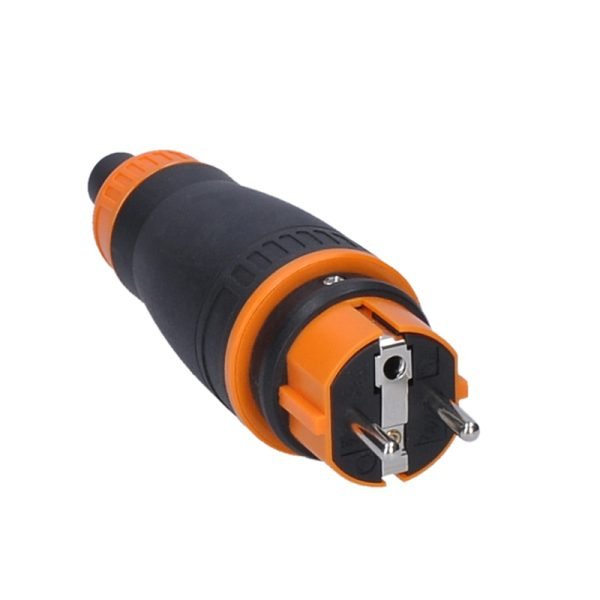 Solight zástrčka do vlhka, priama, IP44, čierna-oranžová - Image 3