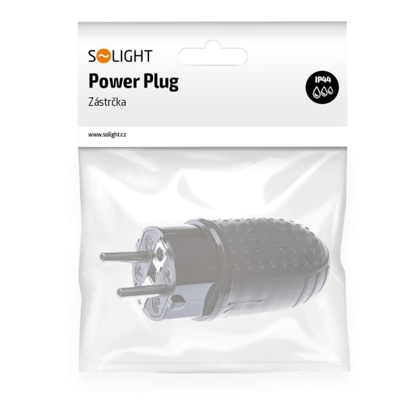 Solight zástrčka do vlhka, priama, IP44, čierna - Image 3