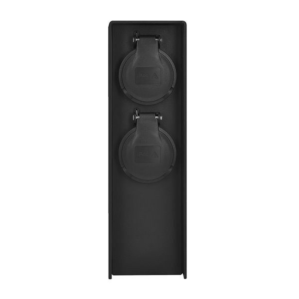 Solight záhradný stĺpik IP44, plast, 2 zásuvky, hranol, čierny - Image 3