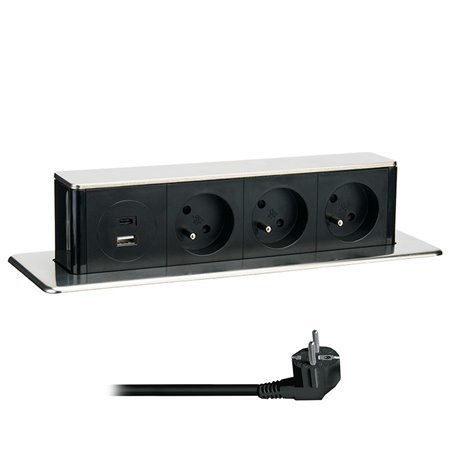 Solight záhradný stĺpik IP44, plast, 2 zásuvky, hranol, čierny - Image 2