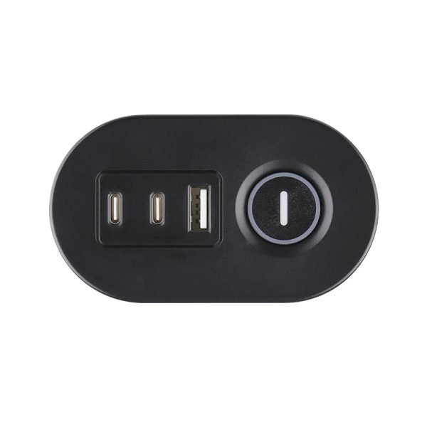 Solight 3z + USB A+C prenosné stolné zásuvky, 2m, čierna, USB rýchlonabíjačka 20W PD - Image 9