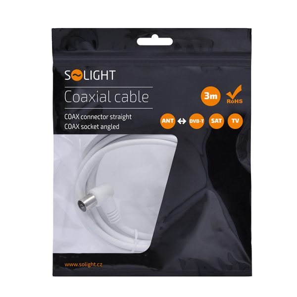 Solight anténny koaxiálny kábel, kombinované konektory, 3m, sáčok - Image 2