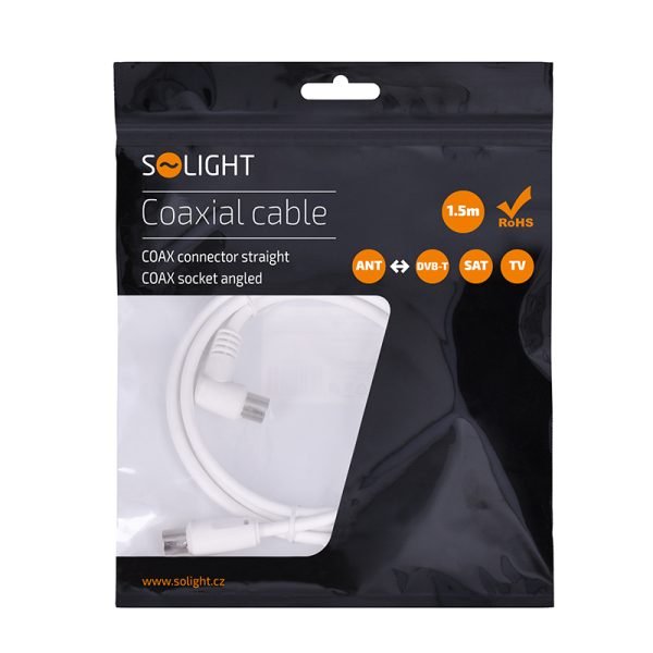 Solight anténny koaxiálny kábel, kombinované konektory, 1,5m, sáčok - Image 2