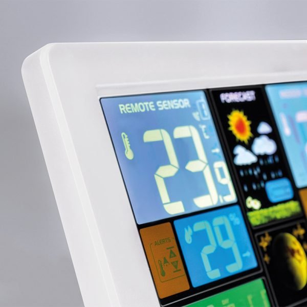 Solight meteostanica, extra veľký farebný LCD, teplota, vlhkosť, tlak, RCC, USB nabíjanie, biela - Image 2