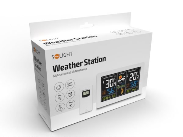 Solight meteostanica, extra veľký farebný LCD, teplota, vlhkosť, tlak, RCC, USB nabíjanie, biela - Image 7