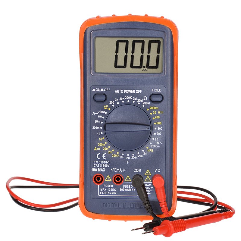 Solight multimeter, max. AC 600V/10A, max. DC 600V/10A, test diódy, bzučiak, hFE, kapacita, odpor - Image 3