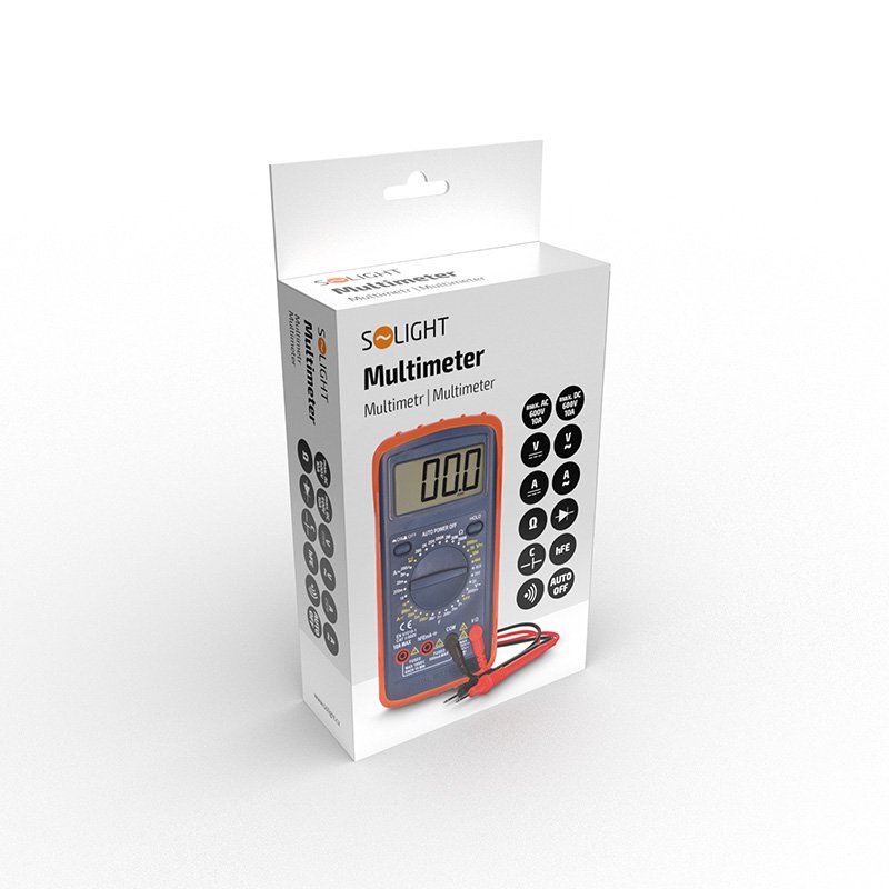 Solight multimeter, max. AC 600V/10A, max. DC 600V/10A, test diódy, bzučiak, hFE, kapacita, odpor - Image 7