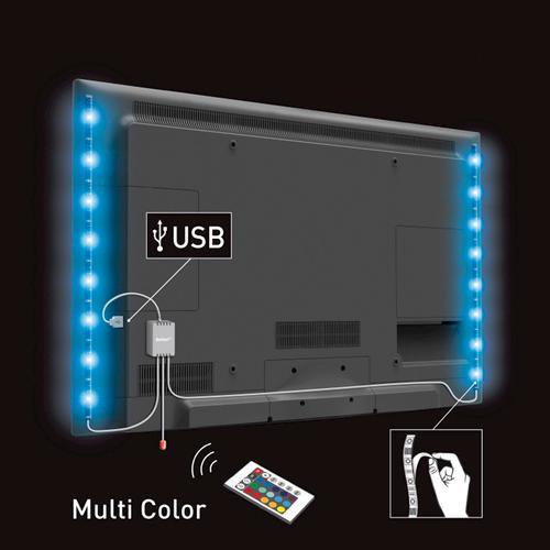 Solight LED RGB pásik pre TV, 2 x 50cm, USB, vypínač, diaľkový ovládač - Image 8
