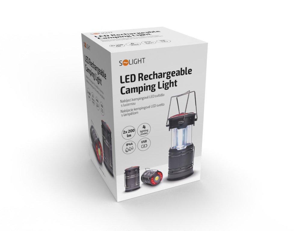 Solight LED nabíjacie kempingové svietidlo s lucernou, 200lm, sivá - Image 4