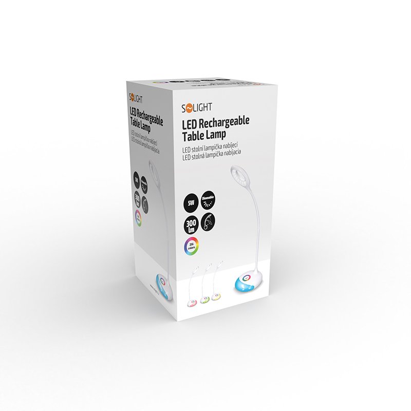 Solight LED stolná lampička nabíjacia, 5W, RGB podsvietenie, stmievateľná, USB napájanie - Image 10