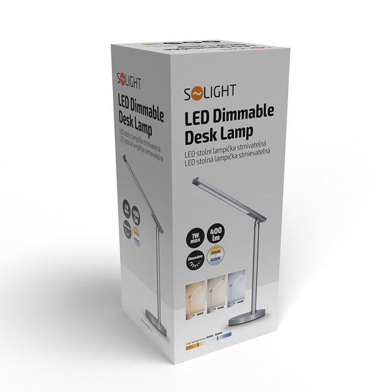 Solight LED stolná lampička, 7W, stmievateľná, zmena chromatickosti, strieborná farba - Image 2