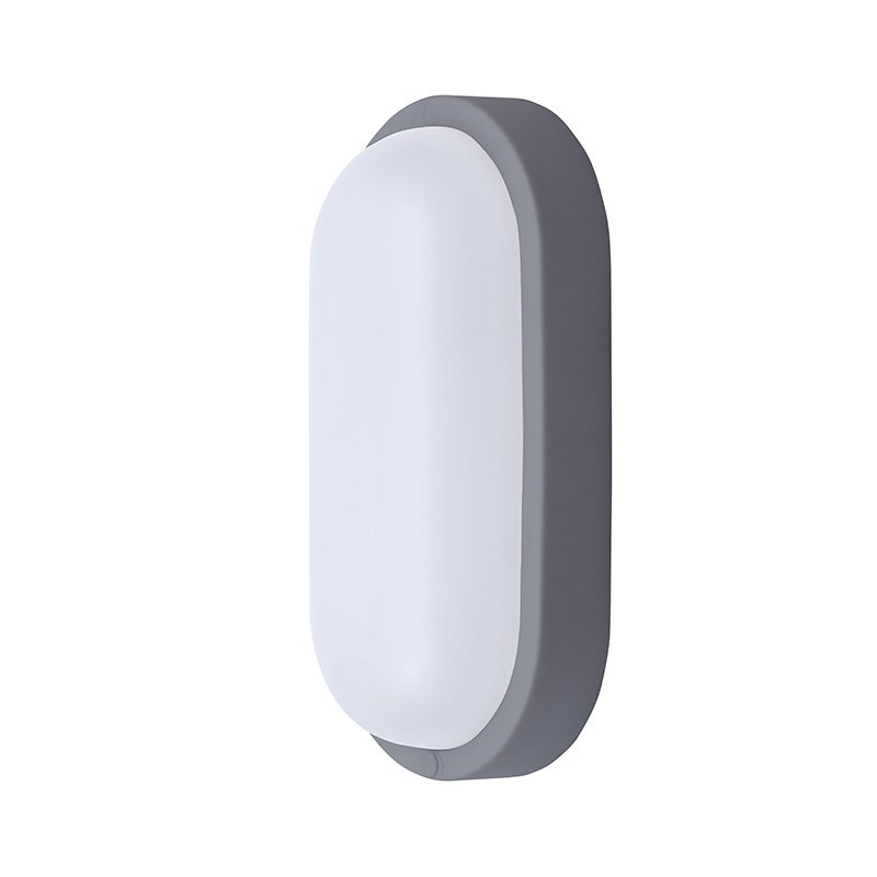 Solight LED vonkajšie osvetlenie oválne, 13W, 910lm, 4000K, IP54, 21cm, sivá farba