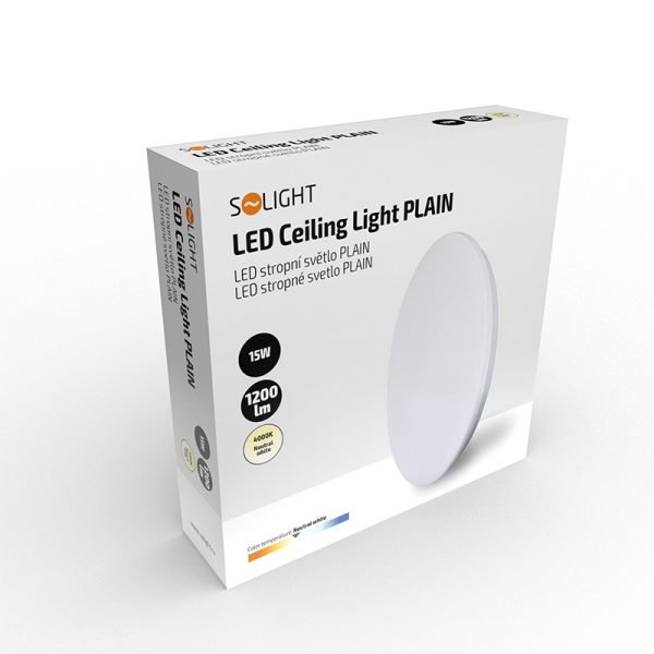Solight LED stropné svietidlo PLAIN, 15W, 1000lm, 4000K, okrúhle, 26cm - Image 4