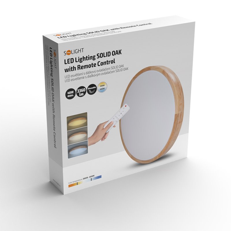 Solight LED osvetlenie s diaľkovým ovládačom Solid Oak, 48W, 3360lm, 39cm, zmena chromatičnosti, stmievateľné - Image 10