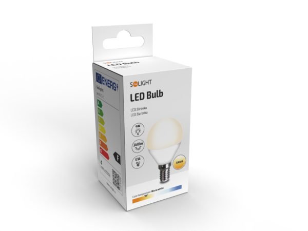 Solight LED žiarovka, miniglobe, 4W, E14, 3000K, 340lm, biele prevedenie - Image 4