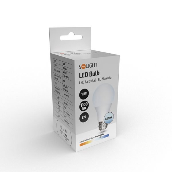 Solight LED žiarovka, klasický tvar, 10W, E27, 6000K, 270°, 1100lm - Image 4
